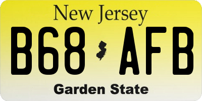 NJ license plate B68AFB