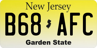 NJ license plate B68AFC