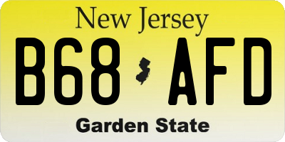 NJ license plate B68AFD