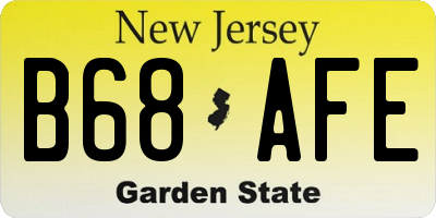 NJ license plate B68AFE