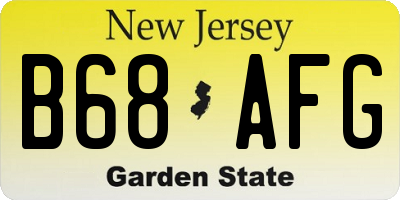 NJ license plate B68AFG
