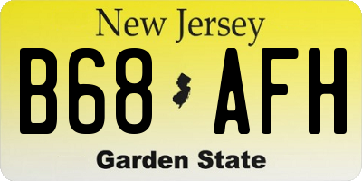 NJ license plate B68AFH