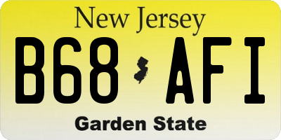 NJ license plate B68AFI