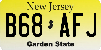 NJ license plate B68AFJ
