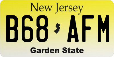 NJ license plate B68AFM