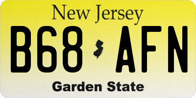 NJ license plate B68AFN
