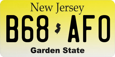 NJ license plate B68AFO