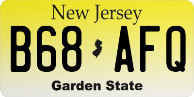 NJ license plate B68AFQ
