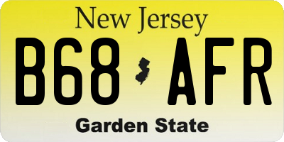 NJ license plate B68AFR