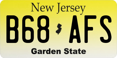 NJ license plate B68AFS