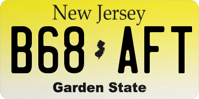 NJ license plate B68AFT