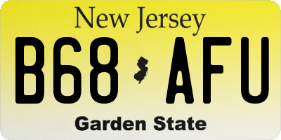 NJ license plate B68AFU
