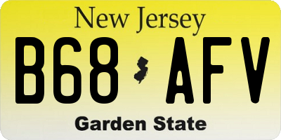 NJ license plate B68AFV
