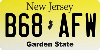 NJ license plate B68AFW