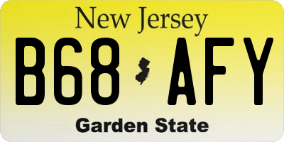 NJ license plate B68AFY
