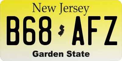 NJ license plate B68AFZ