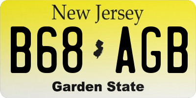 NJ license plate B68AGB