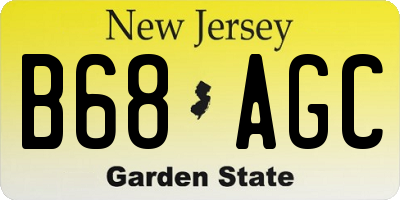 NJ license plate B68AGC