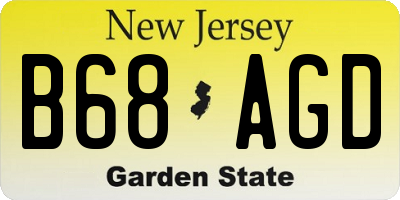 NJ license plate B68AGD