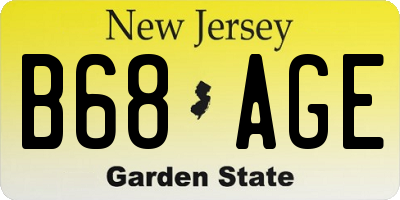 NJ license plate B68AGE