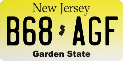NJ license plate B68AGF