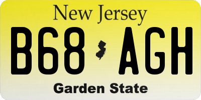 NJ license plate B68AGH