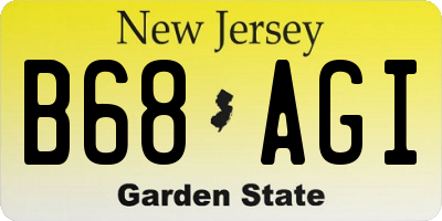 NJ license plate B68AGI