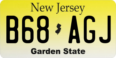 NJ license plate B68AGJ