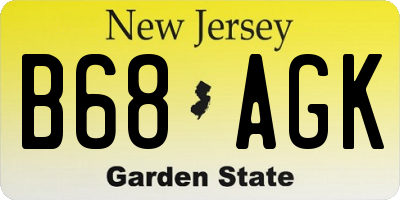 NJ license plate B68AGK