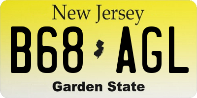 NJ license plate B68AGL