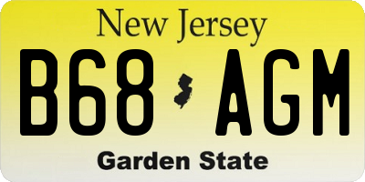 NJ license plate B68AGM
