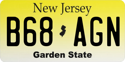 NJ license plate B68AGN