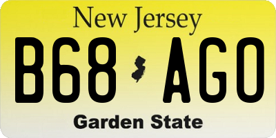 NJ license plate B68AGO