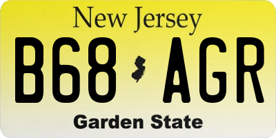 NJ license plate B68AGR