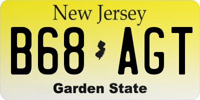 NJ license plate B68AGT