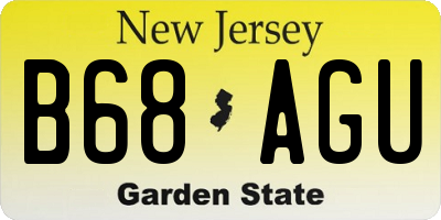 NJ license plate B68AGU