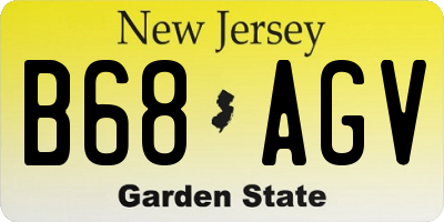 NJ license plate B68AGV