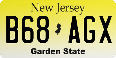 NJ license plate B68AGX
