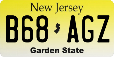 NJ license plate B68AGZ