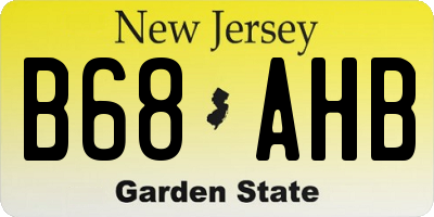 NJ license plate B68AHB