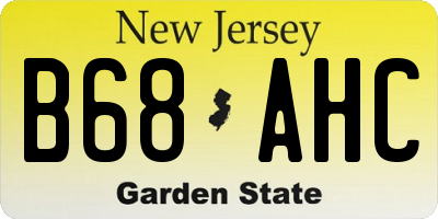 NJ license plate B68AHC