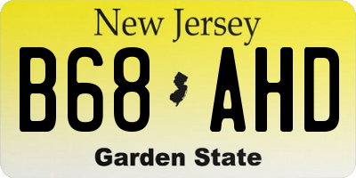 NJ license plate B68AHD