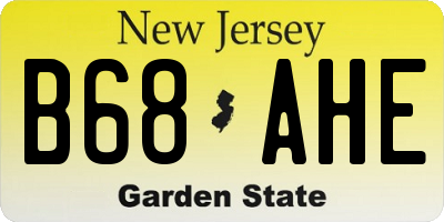 NJ license plate B68AHE