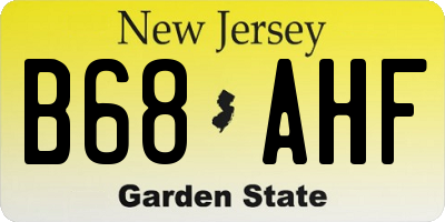 NJ license plate B68AHF