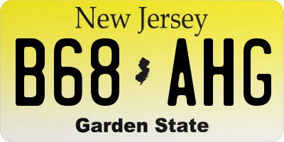 NJ license plate B68AHG
