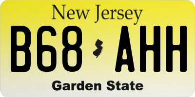 NJ license plate B68AHH
