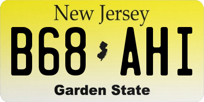 NJ license plate B68AHI