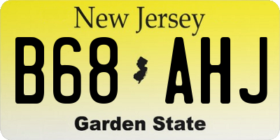 NJ license plate B68AHJ
