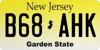 NJ license plate B68AHK