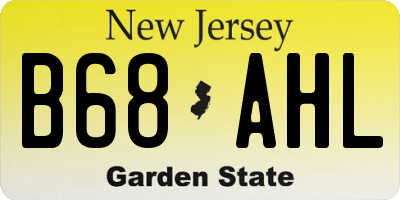 NJ license plate B68AHL